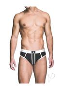 Prowler Red Ass-less Brief - Large - Black/white