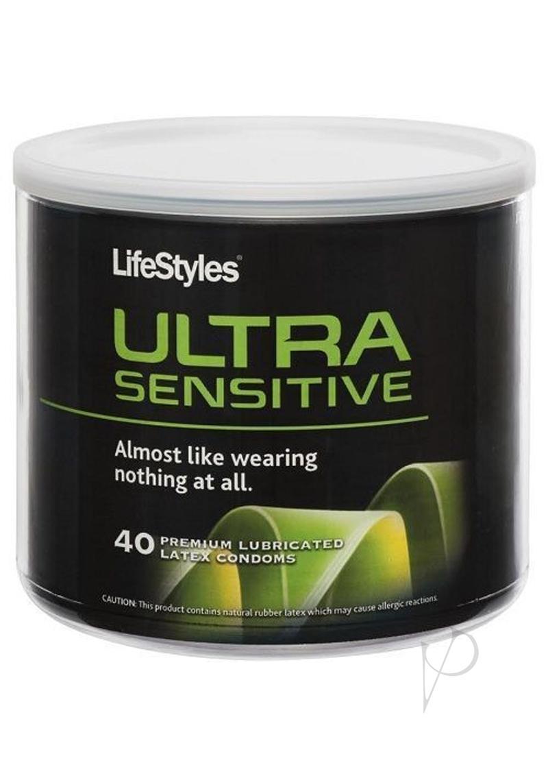 Lifestyles Ultra Sensitive 40 Premium Lubricated Latex Condoms Bowl